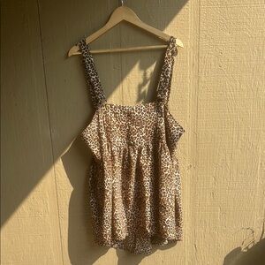 Wild Fable Brown Cheetah Print Mini Ruffled Sundress 2X